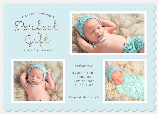 Gift from Above Baby Boy Birth Announcements