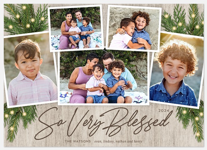 Rustic Pine Religious Christmas Cards