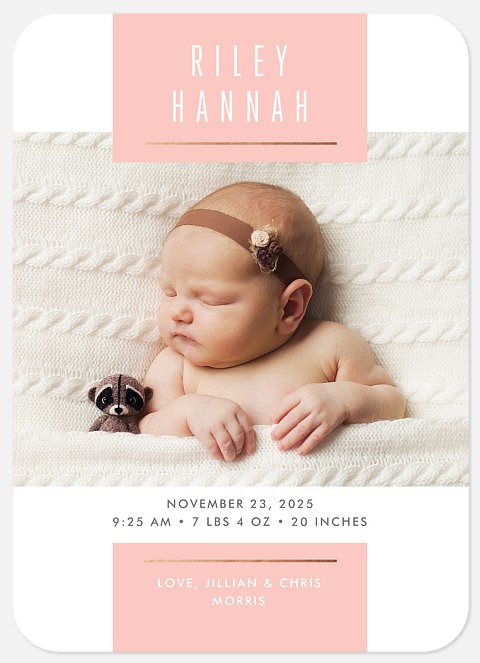 Baby Blush Baby Birth Announcements