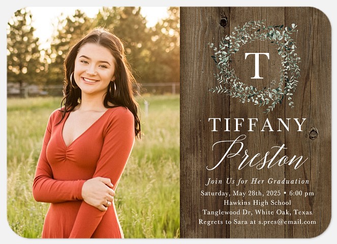 Rustic Monogram Graduation Cards