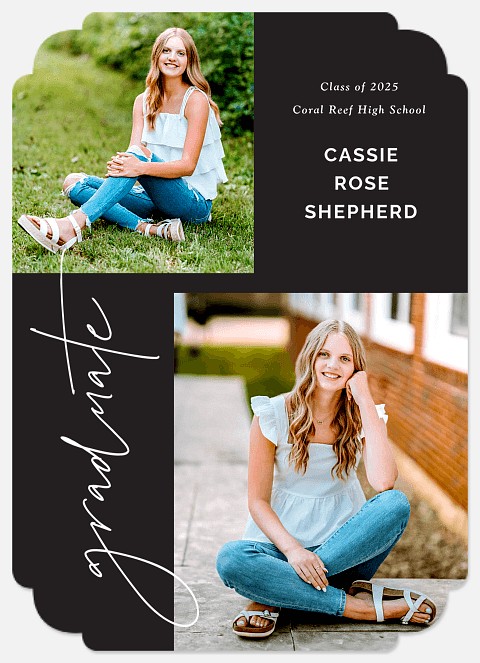 Upward Script Graduation Cards
