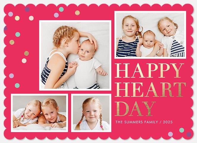 Happy Confetti Valentine Photo Cards