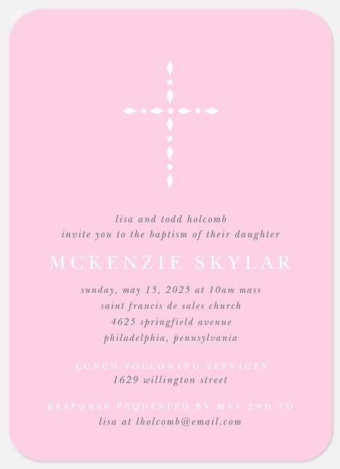 Simply Divine Baptism Christening Invitations