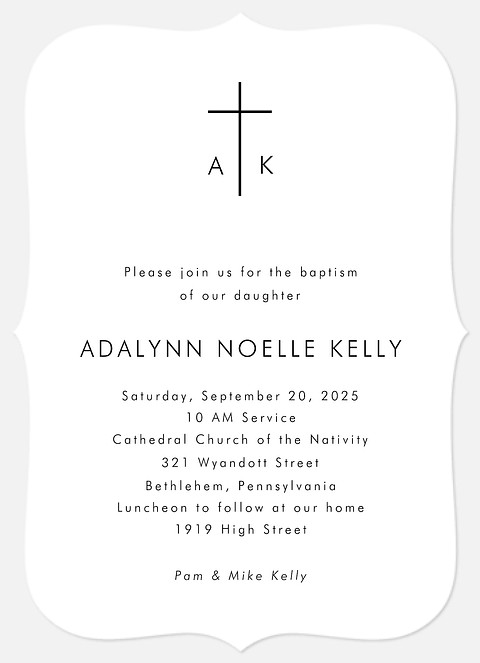 Simple & Pure Baptism Christening Invitations