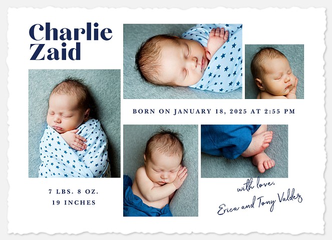 Modern Album Baby Boy Birth Announcements