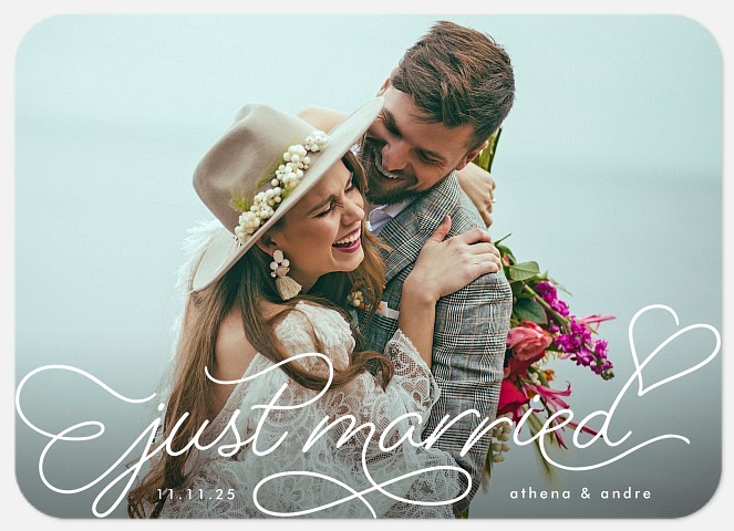 Scripted Heart Wedding Announcements