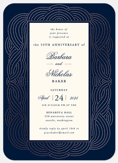 Strands of Gold Anniversary Invitations