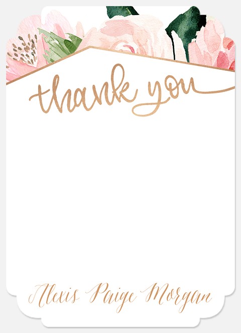 Modern Floral Thank You Cards for Babies