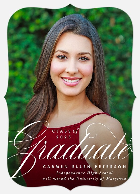 Flourished Portrait Graduation Cards