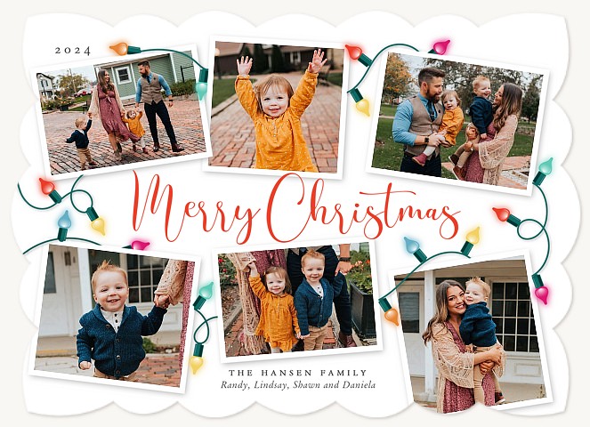 Fluorescent Lights Personalized Holiday Cards