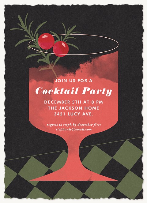 Grenadine Holiday Party Invitations