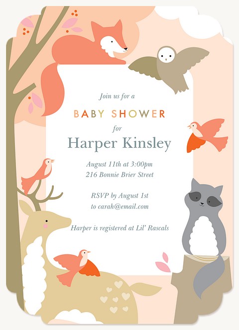 Furry Folk Baby Shower Invites