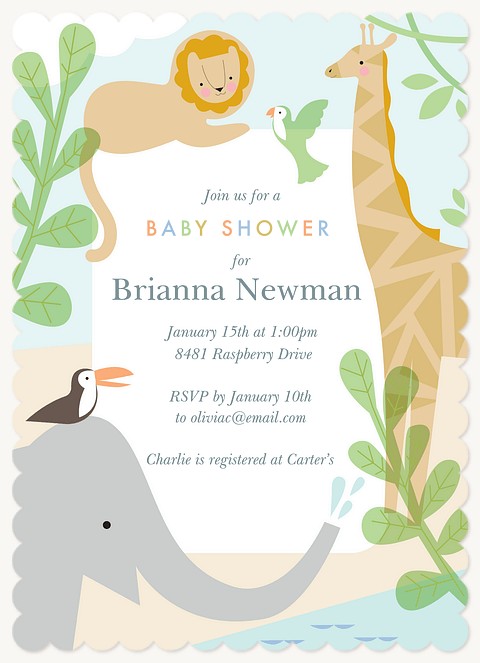 Safari Shower Baby Shower Invites