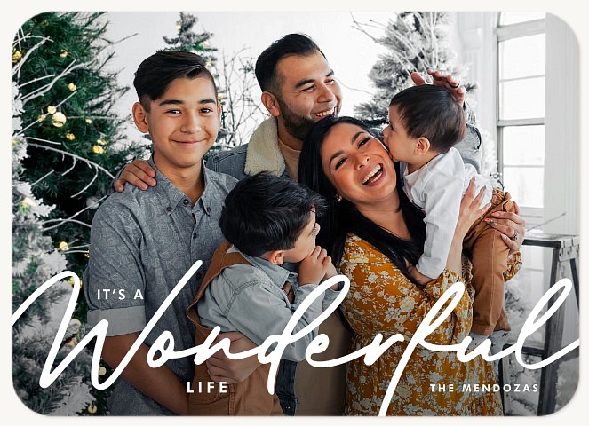 Wonderful Lettering Personalized Holiday Cards