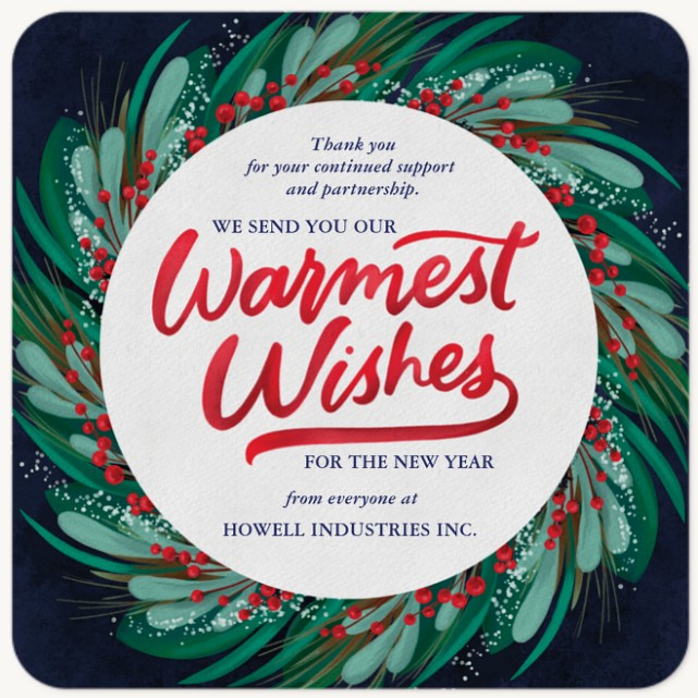 Flourishing Wreath Business Holiday Cards