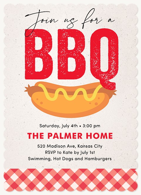 Backyard BBQ Summer Party Invitations