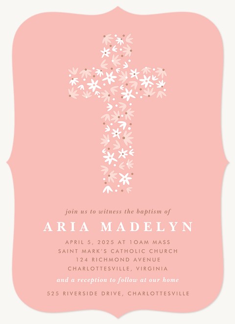 Cross of Flora Baptisms & Christening Invitations