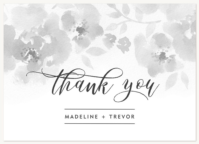 Floral Imprint Wedding Thank You Cards