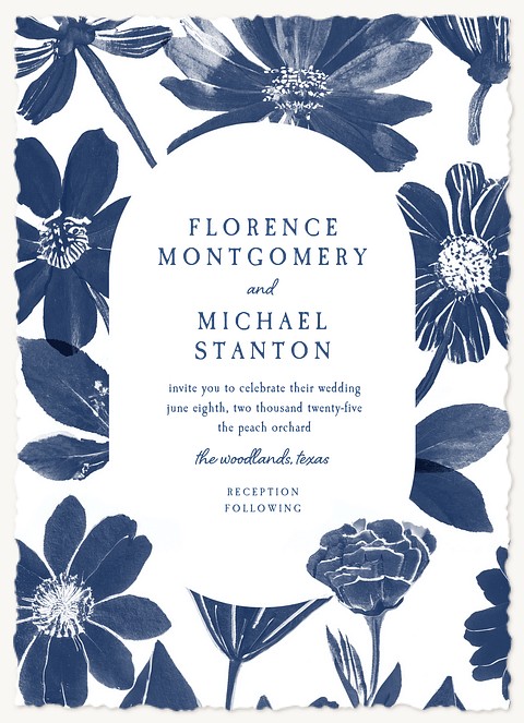 Blue Print Wedding Invitations