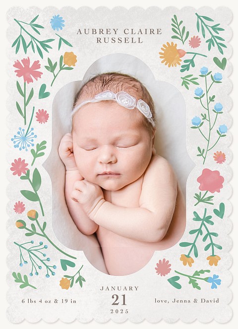 Floral Welcome Baby Announcements