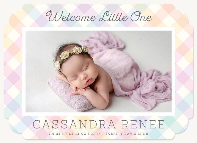 Sweetest Gingham Baby Announcements