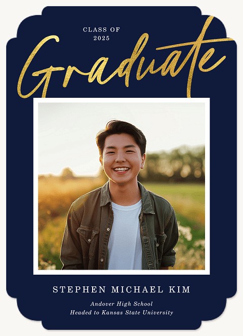 Shining Script Graduation Cards