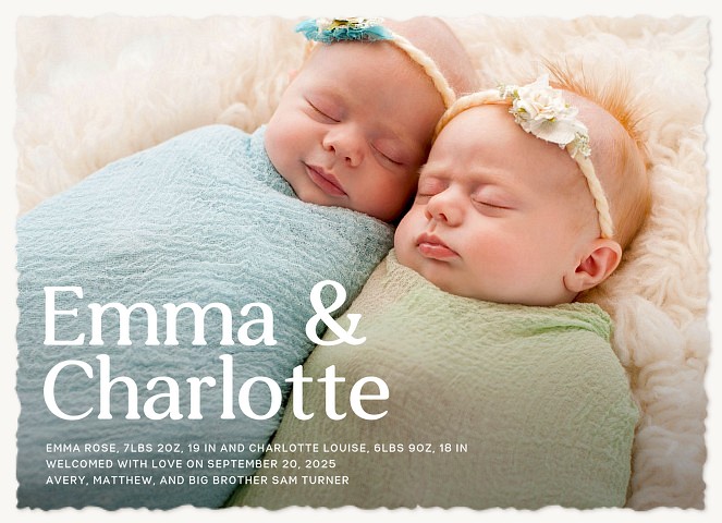 A Perfect Pair Twin Birth Announcements