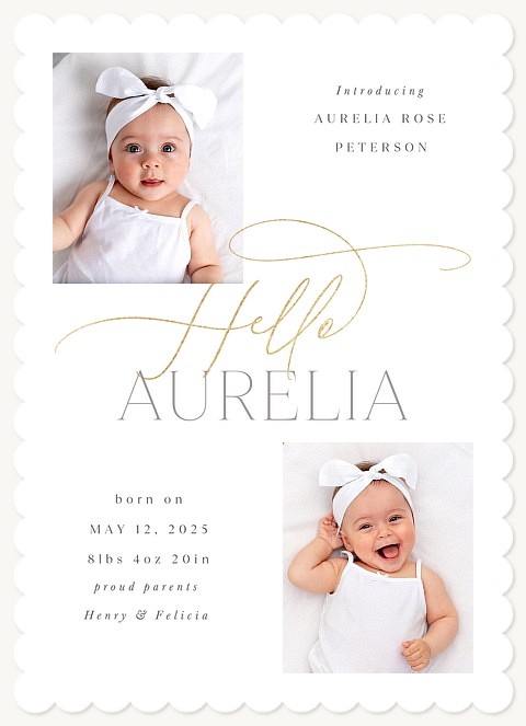 Hello Script Baby Announcements