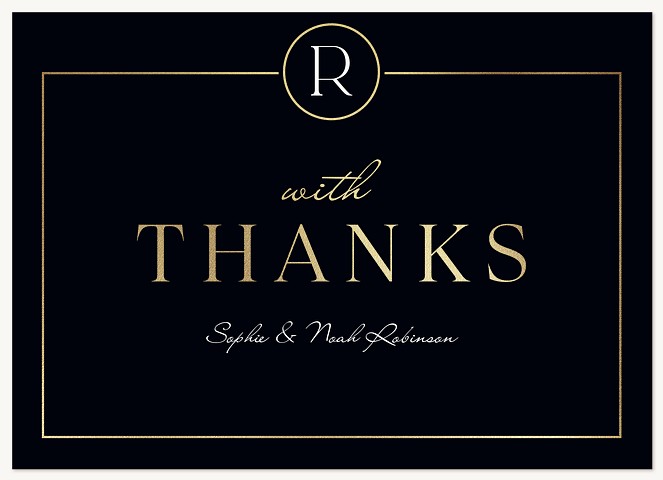 Elegant Gold Stripes Thank You Cards 