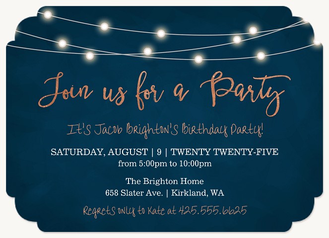 String Lights Adult Birthday Party Invitations
