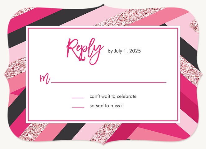Sassy Stripes Quinceañera RSVP Cards