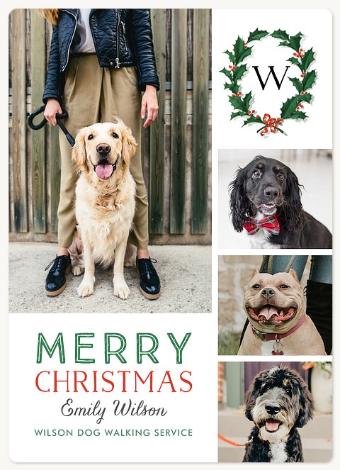 Holly Laurels Holiday & Christmas Magnet Cards