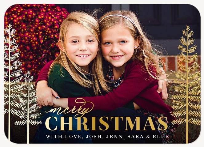 Gilded Pines Personalized Holiday Cards