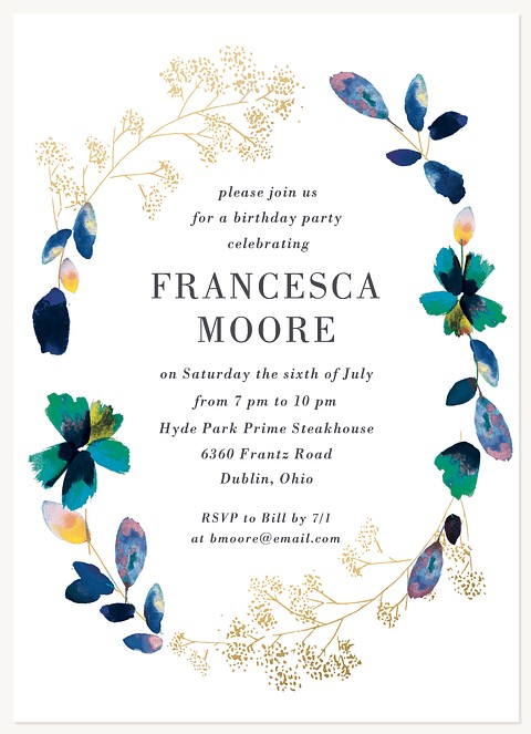 Pressed Wildflowers Party Invitations