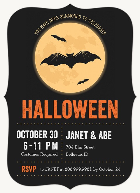 Full Moon Halloween Party Invitations