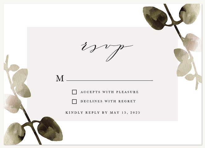 Laurel Trellis Wedding RSVP Cards