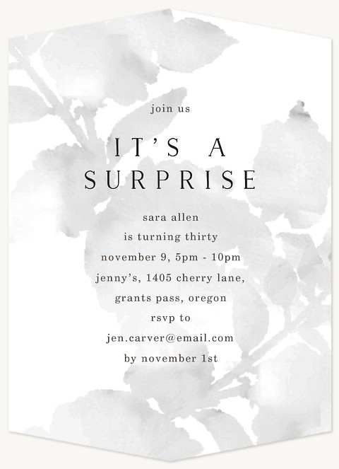 Smokey Watercolor Adult Birthday Party Invitations