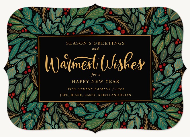 Botanical Frame Personalized Holiday Cards