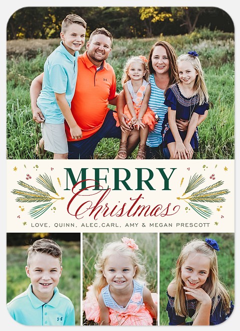 Traditional Pines Holiday Photo Cards