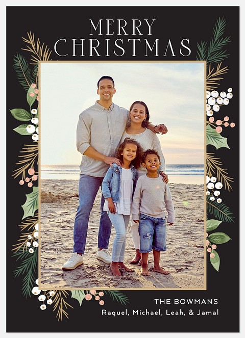 Twilight Pine Holiday Photo Cards