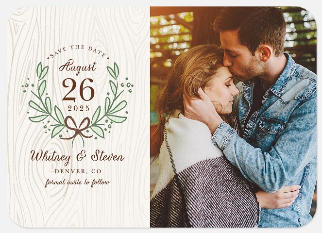 Dreamy Laurels Save the Date Photo Cards