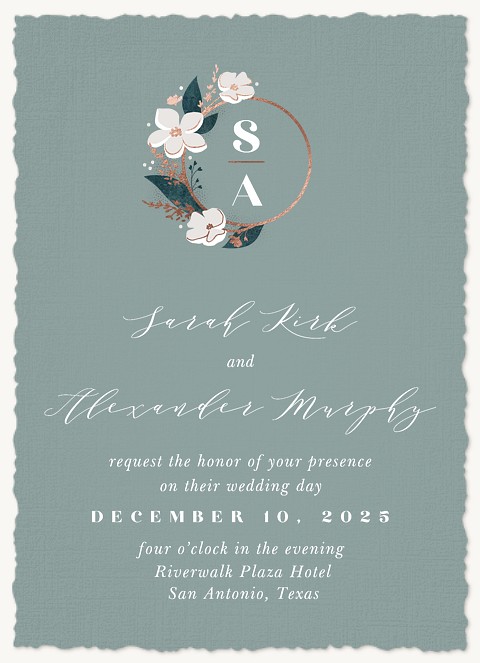 Radiant Wreath Wedding Invitations