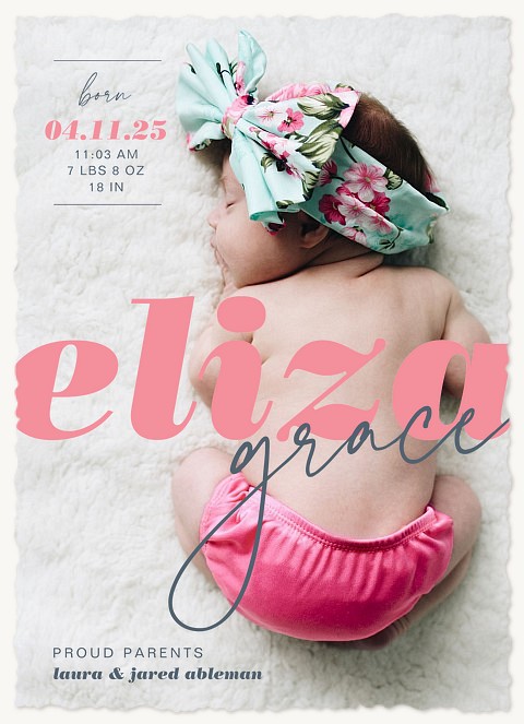 Bold Type Baby Announcements