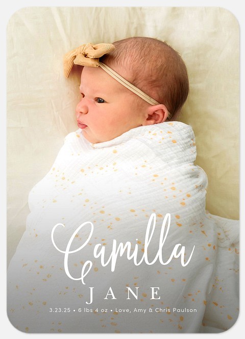 Scripted Name Baby Birth Announcements