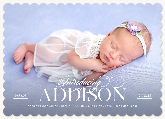 Elegant Introduction Baby Announcements