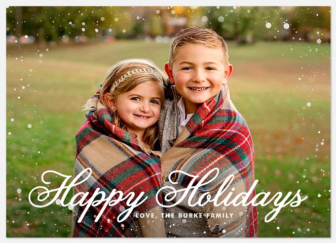 Bokeh Flurries Holiday Photo Cards