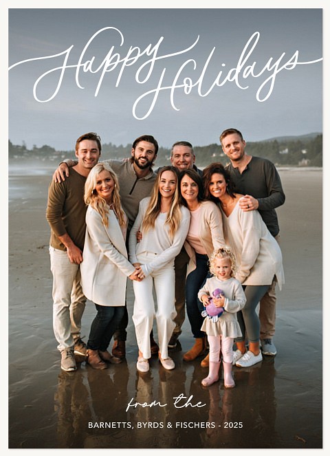 Scripted Text Personalized Holiday Cards