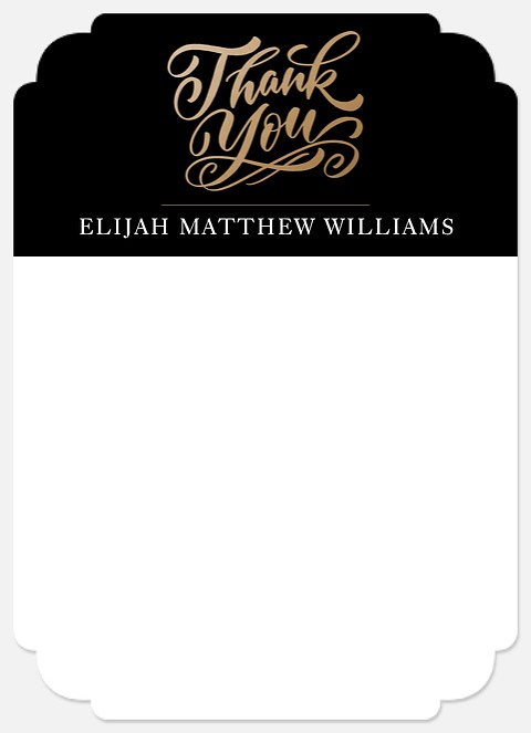 Golden Thanks Thank You Cards 