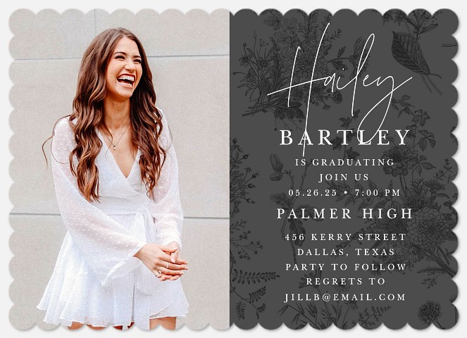 Vintage Toile Graduation Invitations