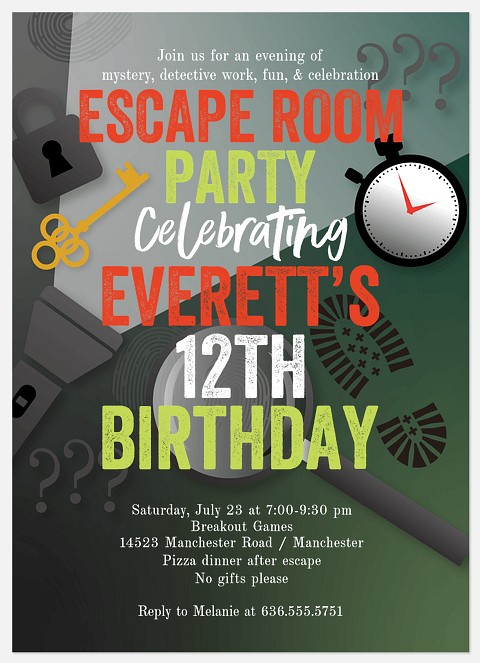 Escape Kids' Birthday Invitations